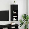Wall Mounted TV Cabinet Black Oak Effect Particleboard