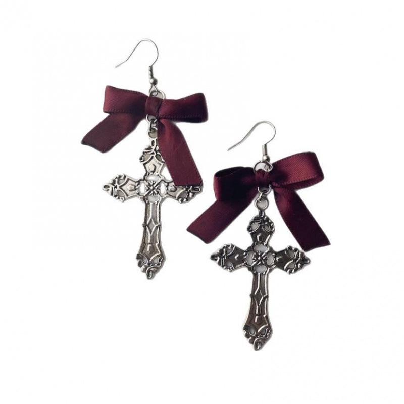 Cute Gothic Retro Cross Bow Dangle Women's Earrings