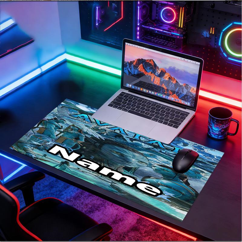 Custom Name Personalized Avatar Pattern Mousepad, Laptop PC Desk Mat, Decorative Desk Mat for Home Keyboard Pad Gift