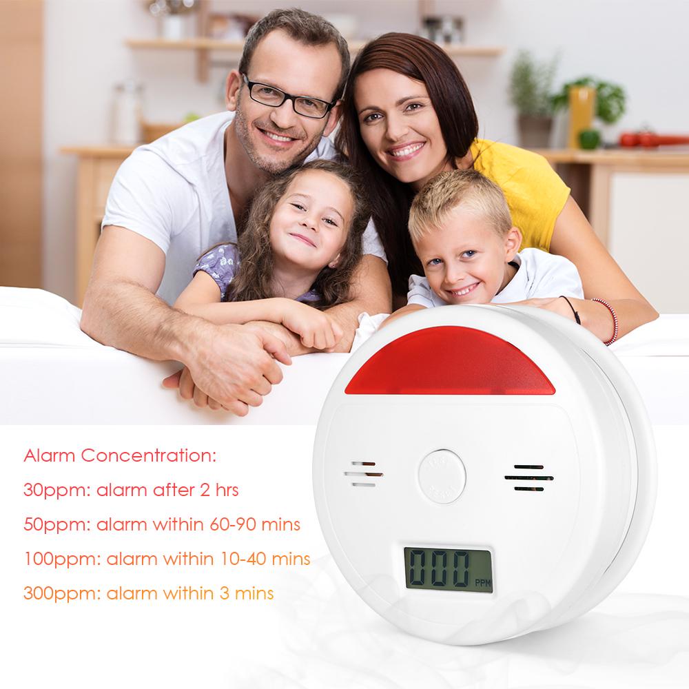 Carbon Monoxide Detector Alarm LCD Display Peak Memory Battery Operated Not Hardwired CO Detector Alarms Sensor