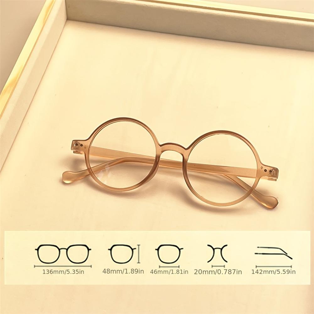 6PCS Round Non-Prescription Anti-Blue Light Reading Glasses - Cute Full Rim PC Frame with Clear Polycarbonate Lenses
