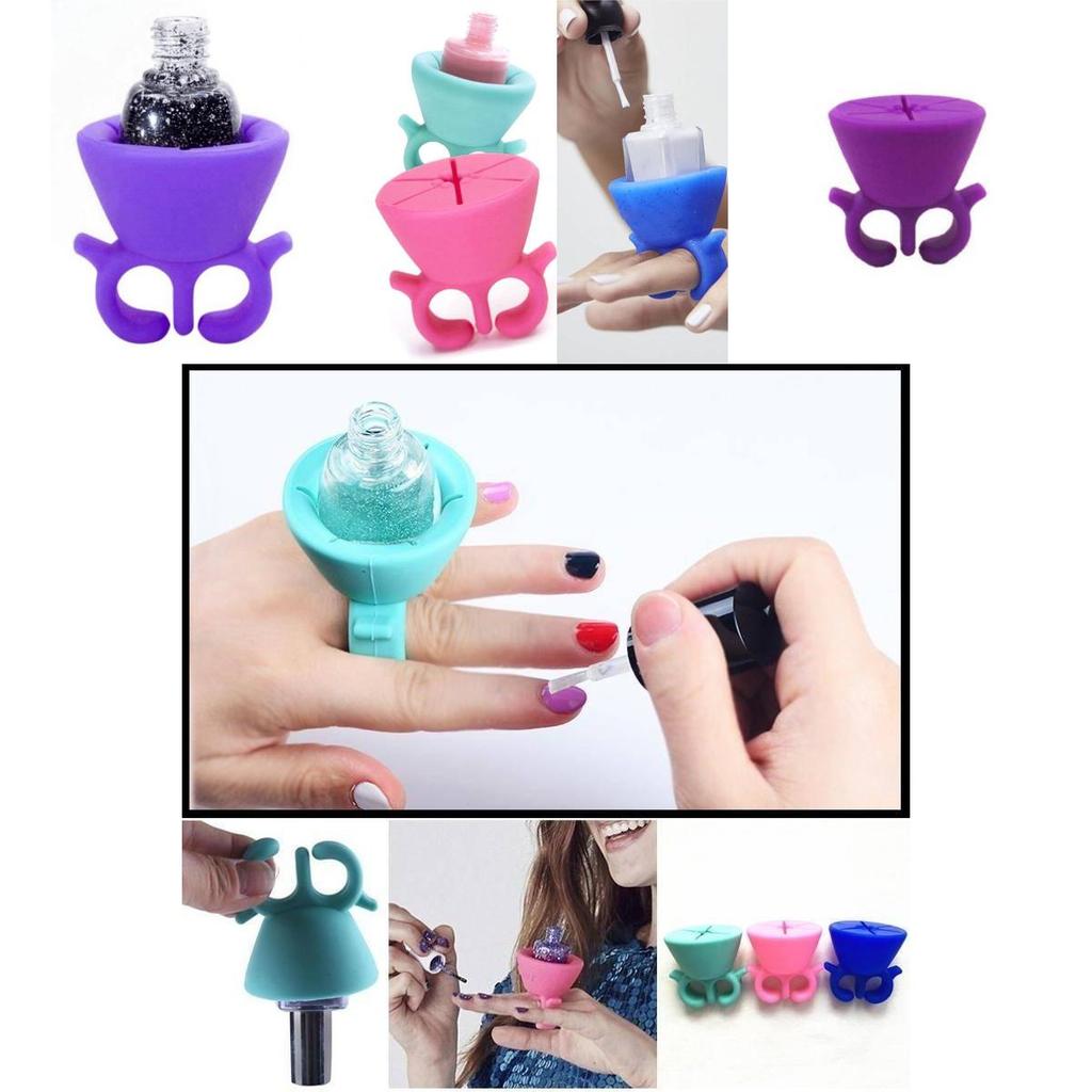 Portable Silicone Nail Polish Container Sleeve With Spillresistant Clamp For Manicurists