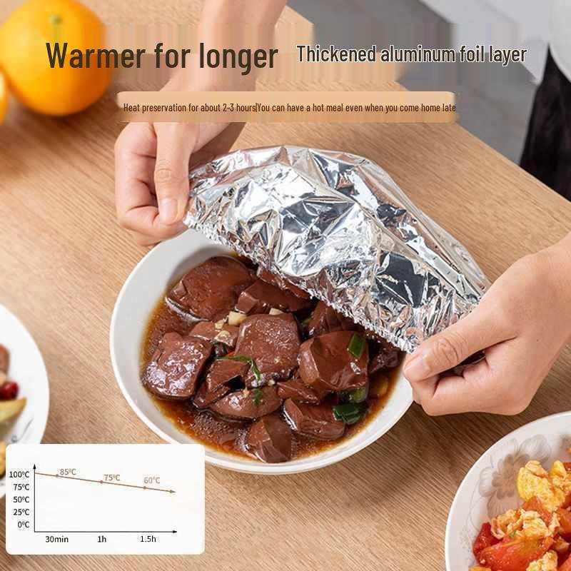 Aluminum Foil Insulation Dining Table Cover: Kitchen Food Fresh-Keeping and Heat Insulation Film.