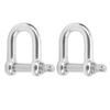 22mm 2PCS Stainless Steel D Ring Shackles Strong Strength Screw Pin Anchor Shackle for Boat