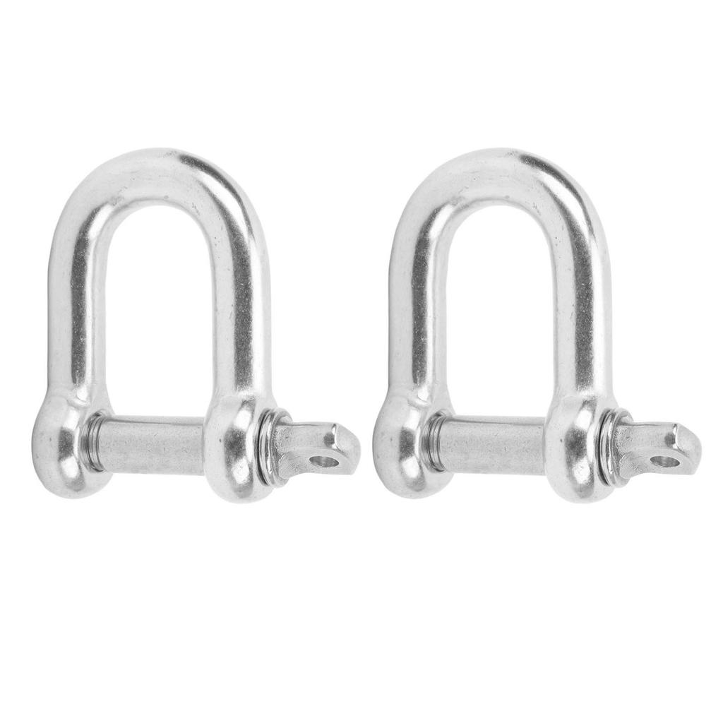 22mm 2PCS Stainless Steel D Ring Shackles Strong Strength Screw Pin Anchor Shackle for Boat