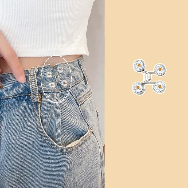 

1Pc Detachable Practical Metal Button Minimalist Waist Button Convenient No-drill Adjustable Metal Hook D белый