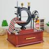 Creative Retro Sewing Machine Music Boxes Wood Antique Music Boxes Decoration Living Room Display Cabinet Decoration