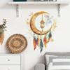Creative Moon Feather Pattern Wall Stickers for Bedroom Living Room Home Background Decoration