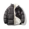 Winter  Men's Solid Collar Plush Bread Jacket Casual Cotton Coat