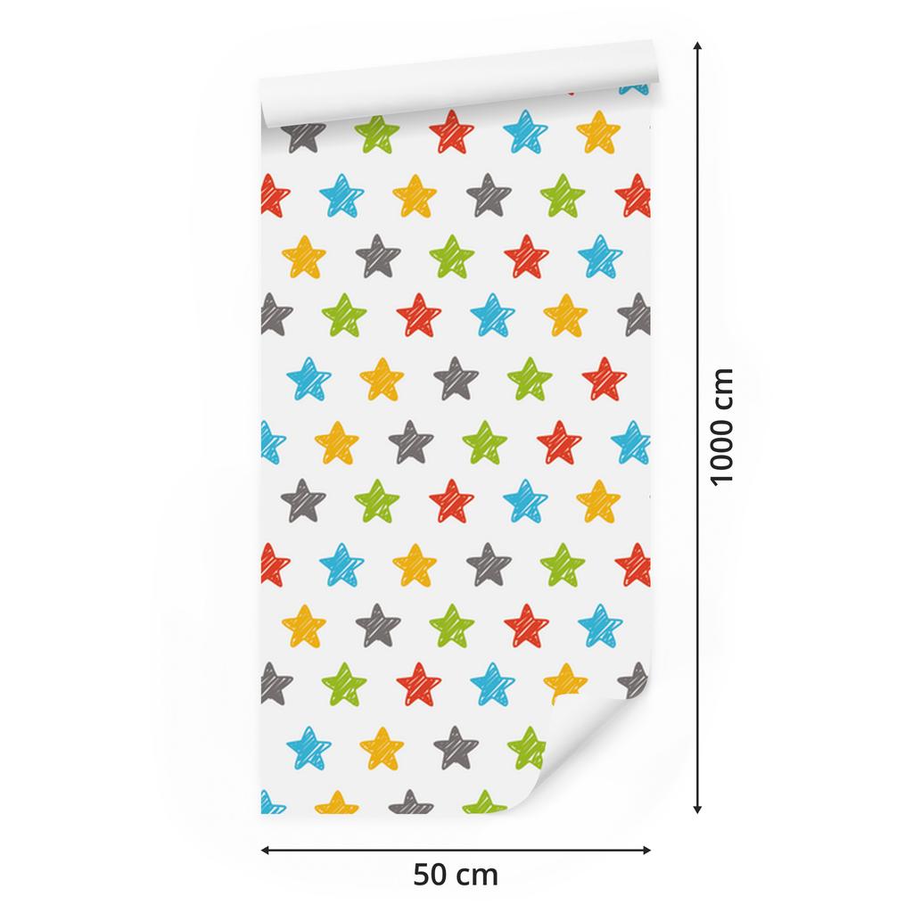 Colorful Stars Wallpaper for Living Room and Bedroom 50x1000