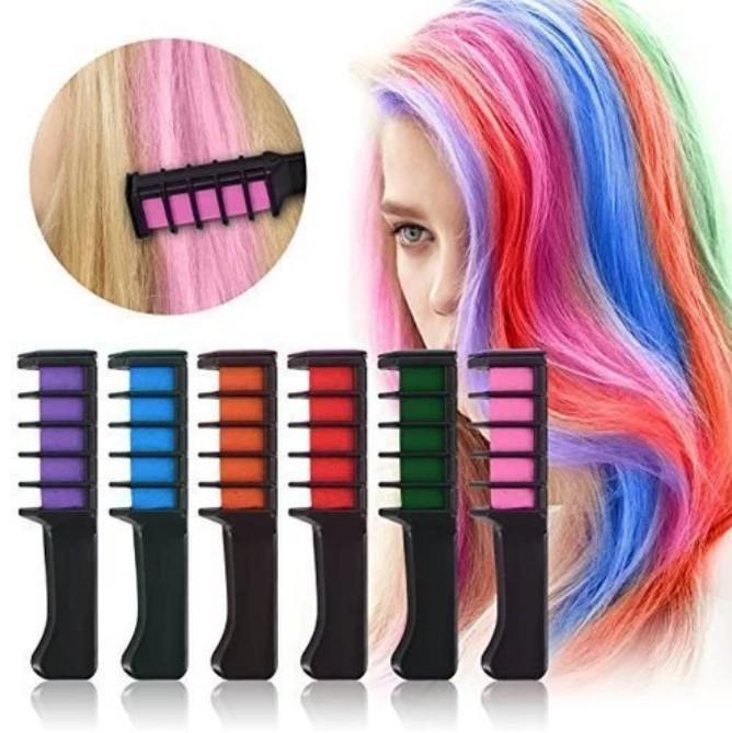 Ideal Gift Set 6 Color Non-toxic Metallic Glitter Hair Chalk Pens For Safe And Fun Hair Coloring