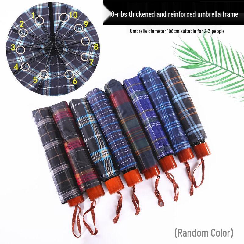 Hanyou Large Dual-Purpose Plaid Umbrella