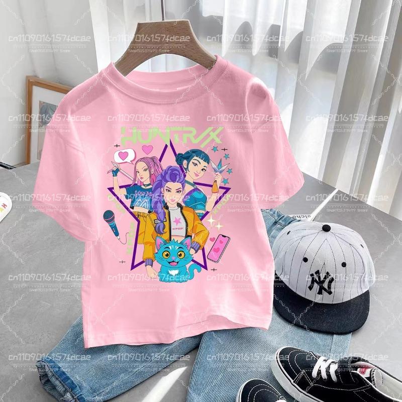 Girls' Stylish Hoodie with Capybara Printed T Shirts Kids Children's T-shirt Boys Girls Summer Spring Casual Top Tee