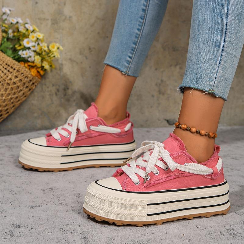Versatile Nail Shoes Black Canvas Shoes Spring and Autumn New Board Shoes Platform Cloth Shoes Casual Shoes Women's Shoes