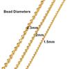 5m/lot 1.5 2 2.3mm Gold Color Copper Faced Ball Bead Chains Round Beads Chains for DIY Jewelry Making Necklace Bracelet