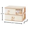 Sanko Plastic Elpis Small Item Storage, 2 Tiers, 3 Boxes, 39cm Wide x 26.5cm Deep x 26.4cm High, Warm