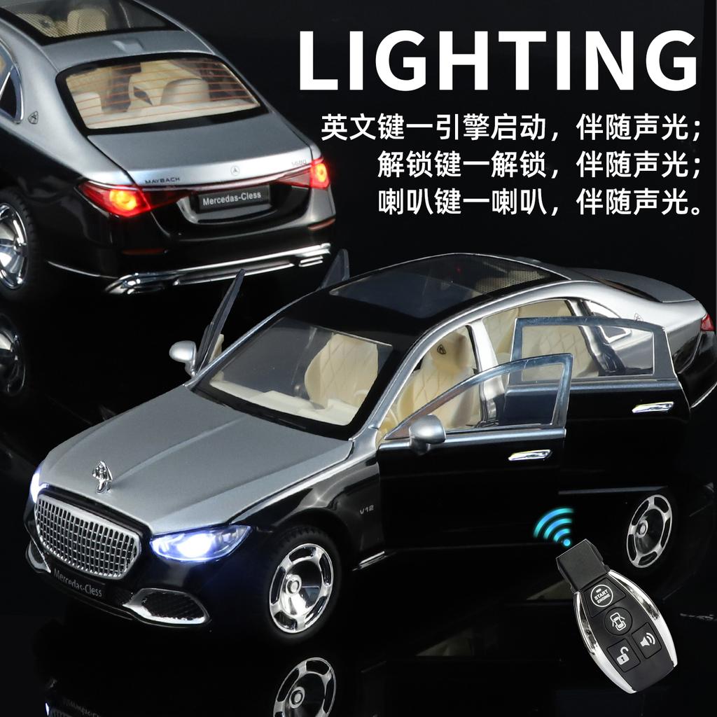 1:24 Mercedes Benz Maybach S680 Key Control Alloy Metal Diecast Model Car Desktop Display Collectible Ornaments Holiday Present