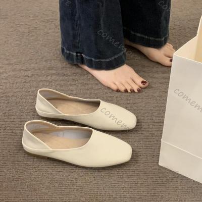Fashion Comemore Women's Slip On Leather Loafers 2025 Spring Autumn Ballet Flat Shoes Ladies Casual Round Toe Casual Soft Sole Flats