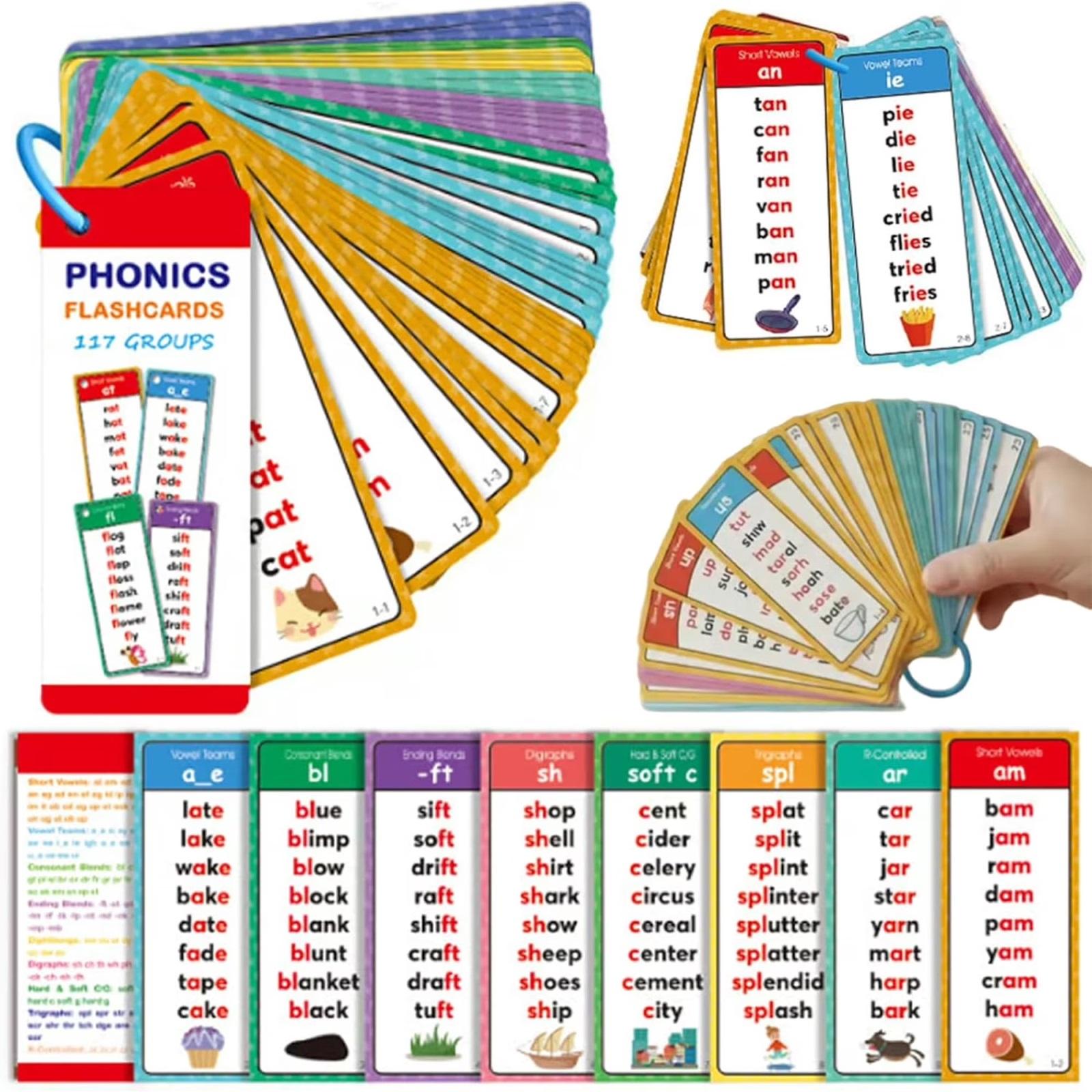 

Phonics Flashcards with 357 Word Groups for Early Learning and Reading Practice Educational Tool for Toddlers and Preschoolers One Size