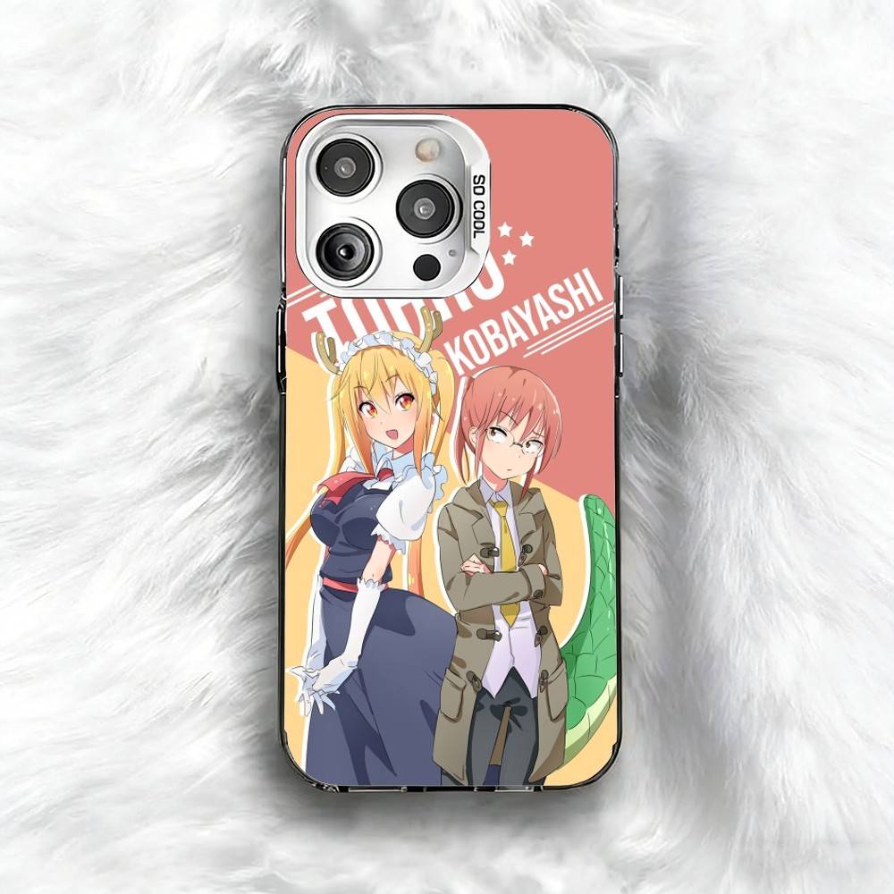 D-Dragon M-Maid K-Kanna K-Kamui Phone Case For iPhone 16 17 15 14 12 13 Pro Max Black Color Shockproof Cover