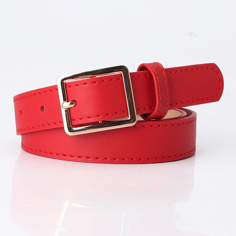 Fashion Womens Pu Belt With Metal Buckle For Casual Office Wear