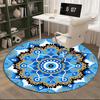 Turkish Evil Eye Round Carpet Chair Cushion Round Entryway Rug, Soft Round Rugs for Living Room, Bedroom, Circle Carpet Decor Gifts