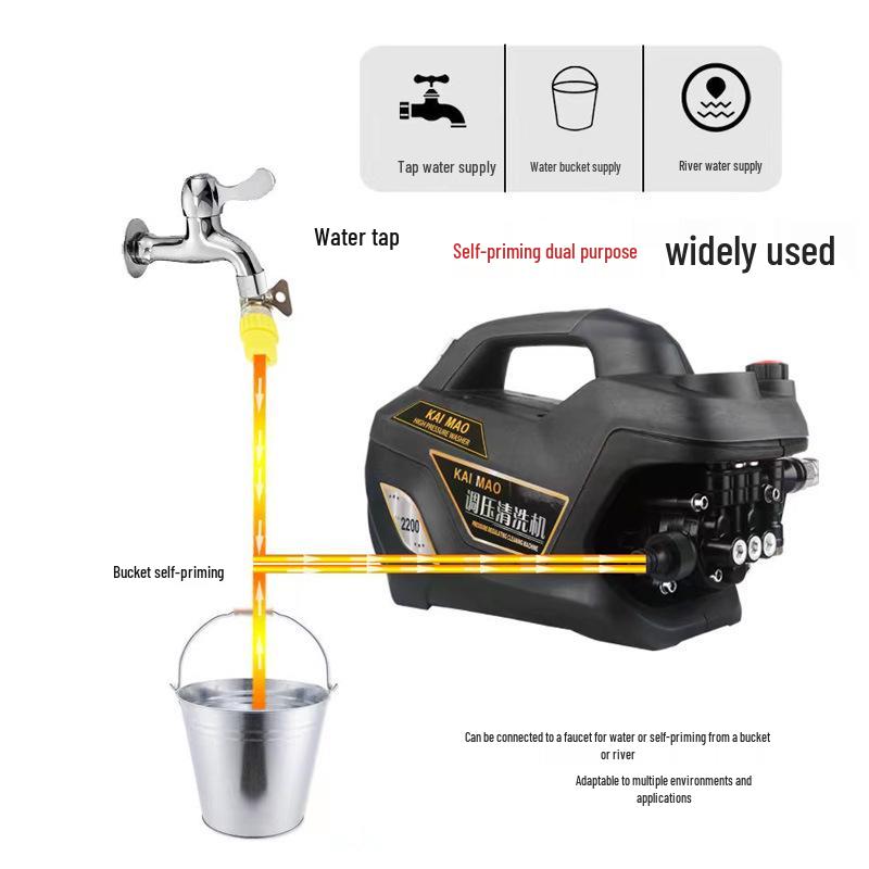 Kaimao Adjustable Pressure High-Pressure Washer 220V - Portable Home and Car Water Gun.