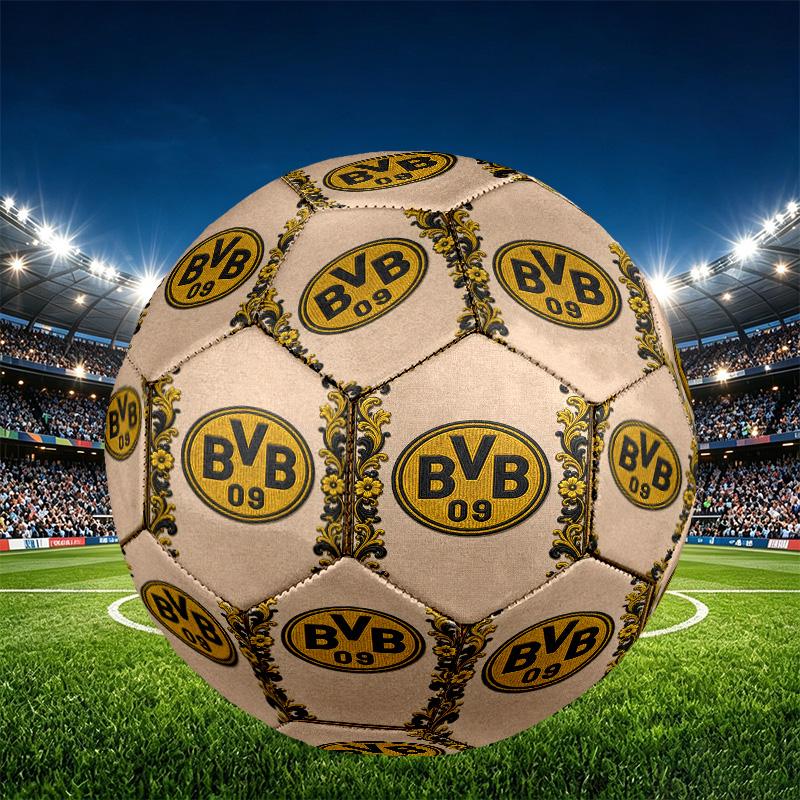 Borussia Dortmund Print Maat 5 Voetbal, PU Slijtvast Voetbal voor Wedstrijdtraining en Dagelijkse Oefening, Verjaardagscadeau voor Voetbalfans