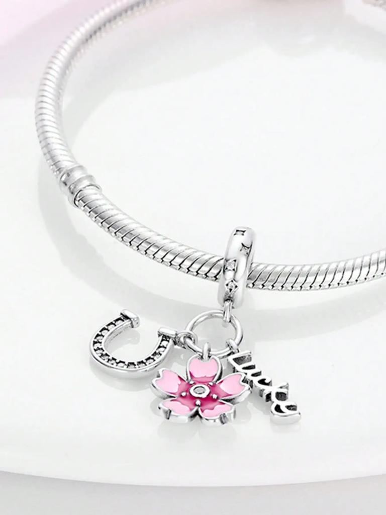Charms Plata Copper Colors Spring Sunflowers Cherry Blossoms Beads Pendant For Original Bracelet For Women Diy Jewelry Love Gift