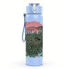 1PC Green bushy plant nature print 750ml colorful plastic sports water bottle leakproof pop up lid with straw for outdoor work home use