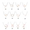 Alphabet Necklace Rose Plated Initial Letter Alphabet A - Z Choker Pendant