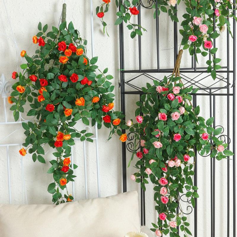 Artificial Rose Flower Vine for Wall & Pipe Decoration In Living Rooms, Malls & Courtyards