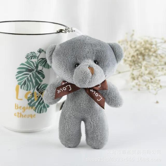 1pc Plush Bear Keychain Soft Stuffed Toys Cute Mini Teddy Bear Plush Doll For Girl Bag Pendant Key Ring Wedding Party Decoration