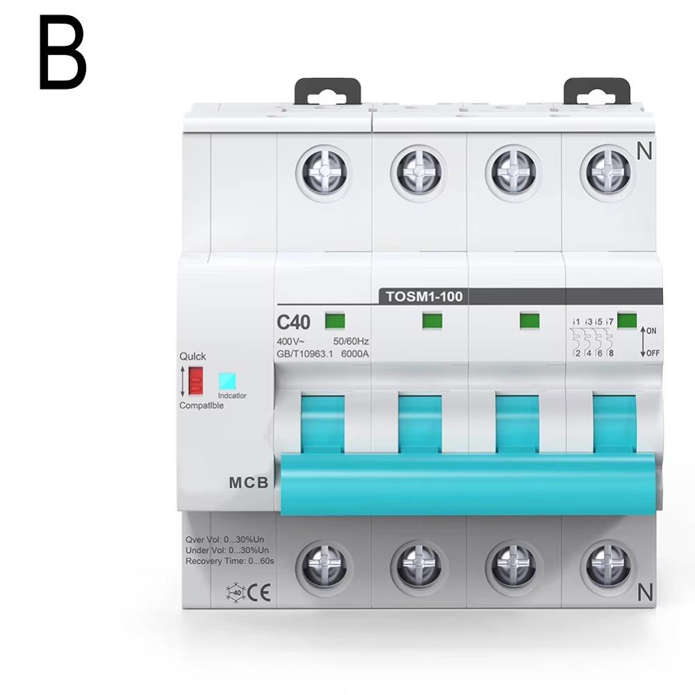 

4P Дизайн Беспроводной Пульт Дистанционного Управления Выключатель Управления Энергией Выключатель Умный Дом 100A белый