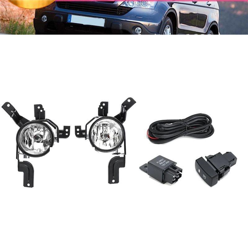 Fog Lamp Bumper Assembly With Switch Wiring For Honda CR-V CRV 2007-2009 Car Front Halogen Fog Light