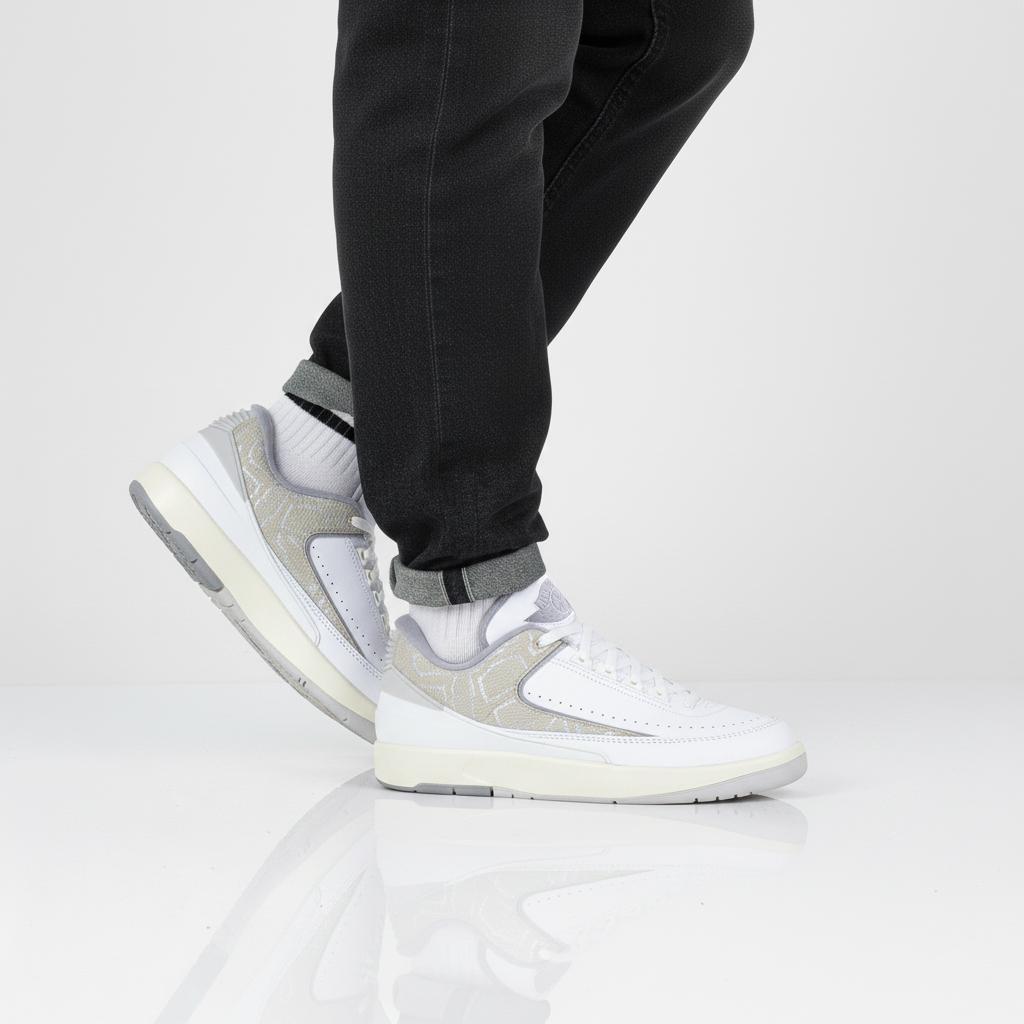 Jordan Air 2 Retro Low Python - Men's Sneakers Shoes Leather White DV9956-100 ORIGINAL