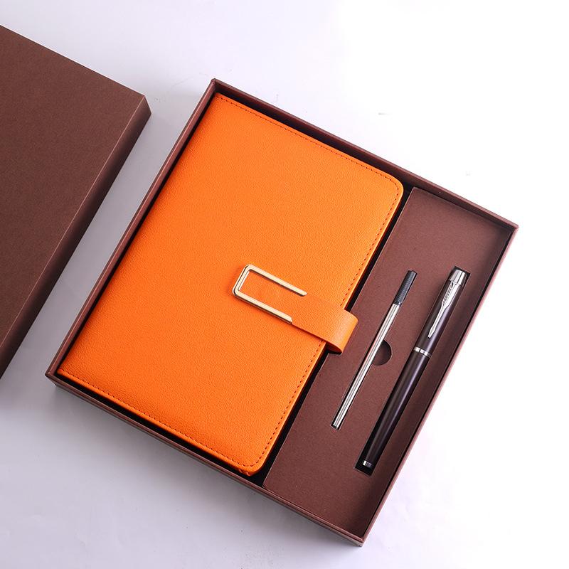 (Gratis gravering av logotyp) A5 kontorsanteckningsbok med presentförpackning, studentdagbok, handbok med spänne, mötesprotokollbok, ämnesanteckningsbok