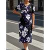 Plus Size - Plus Size - Women'S Plus Size Floral Print Short Sleeve Dress