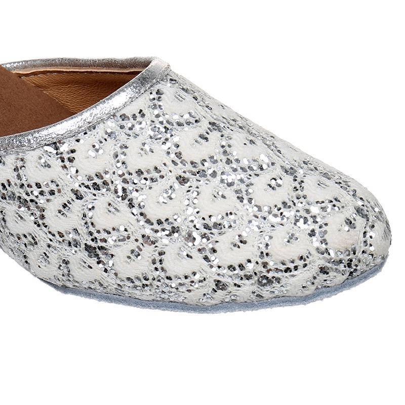 Women's Closed-Toe Latin Dance Shoes, Medium-High Heels, All-Season Indoor Square Dance Footwear