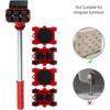 5Pcs/Set Furniture Lifter Mover Roller with Wheel Bar Moving Device Lifting Helper Furniture Heavy Duty Moving Transport Tool
