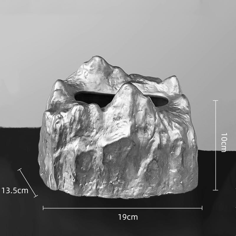 

Creative Iceberg Black Tissue Box Rockery Ceramic Tissue Box Napkin Holder Toilet Paper Holder Storage Home Decoraction срібний