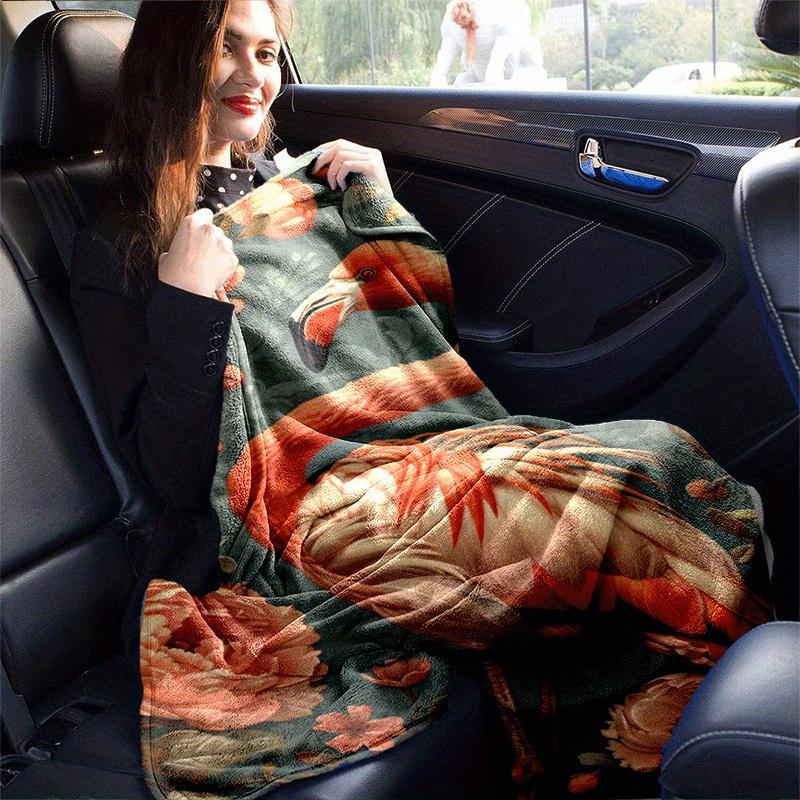 1pc Flamingo Printing Lightweight Flannel Blanket, Comfortable and Warm Blanket, for Camping Sofa Bed and Couch Office, Gift