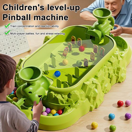 Kids Ball Shooter Toy with 60 Beads Focus Training Family Night 2 Players Interactive Vegetable Target Shoot Board Game Toddlers Boys Girls Gift