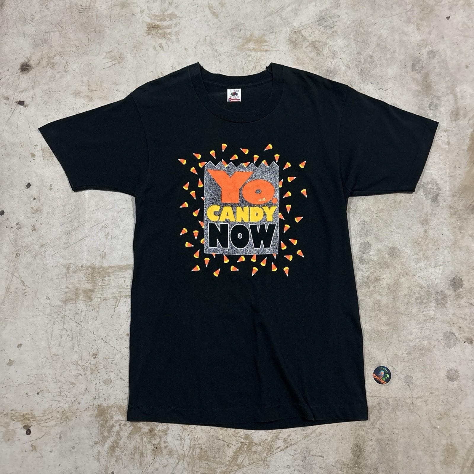 Vintage 90’s candy corn “Yo Candy Now” single stitch t shirt Size L Unisex T-Shirt S