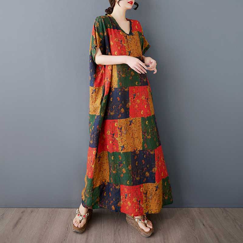 Ladies Look Thin, Cotton and Linen Retro Long Skirt, Extra Long Robe