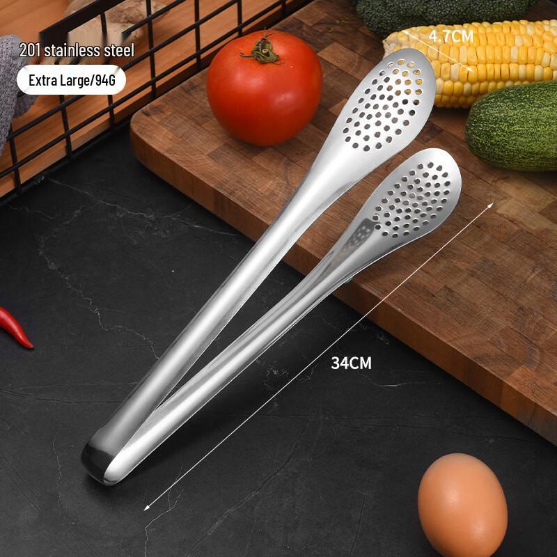 ZISIZ Thickened Stainless Steel Food Tongs