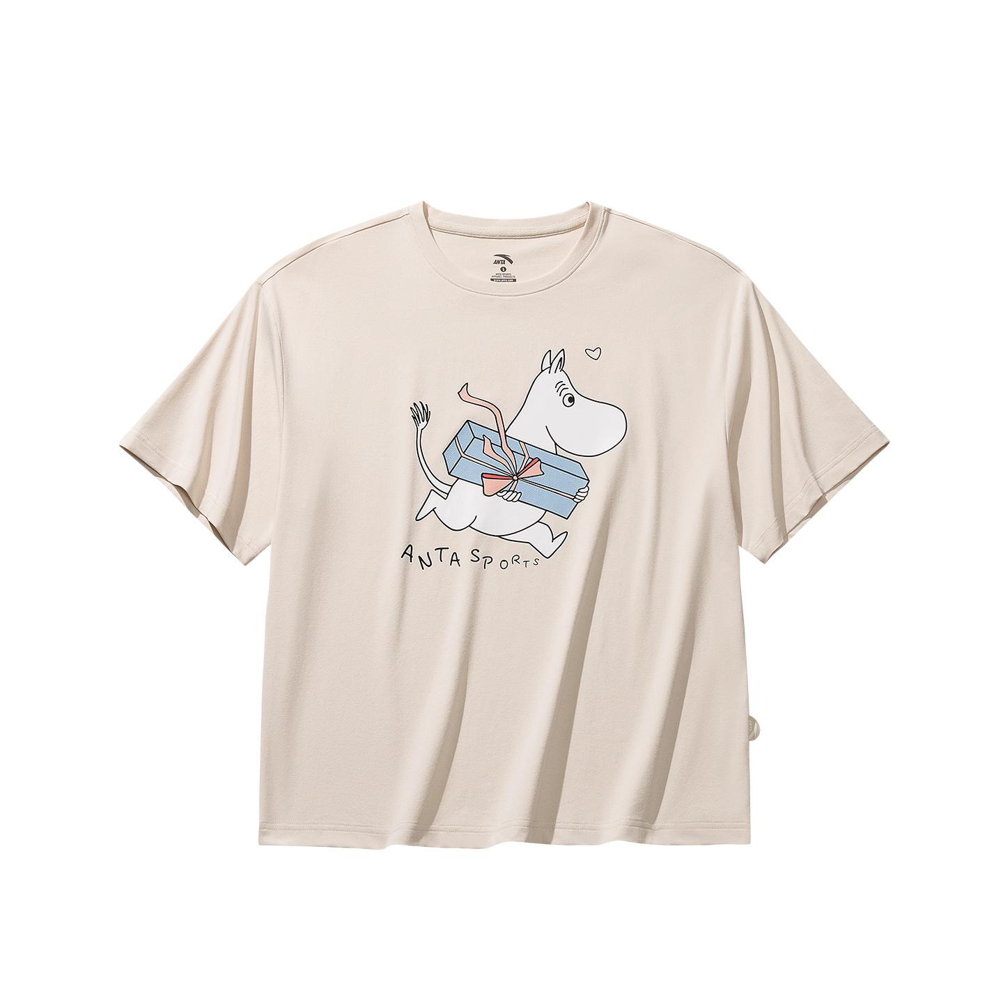 Anta Life Series Womens Short Sleeve Knitted Top Summer 2026 T-Shirt Women tops Snow-Cherry-White 962628111-2 S