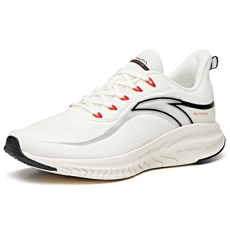 Anta Comfortable Cushioning Abrasion Resistant Breathable Low Top Running Shoes Men's White 112035547-3
