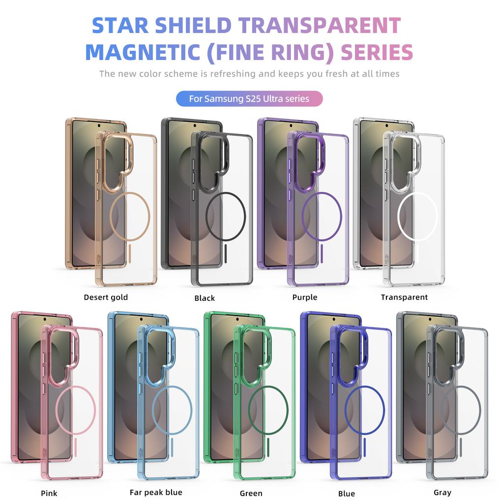 QGeeM For Samsung S24/S25 Plus Ultra phone case magnetic transparent anti drop Samsung S23FE/S24FE A15 A16 A17 A26 protective case for men and wome