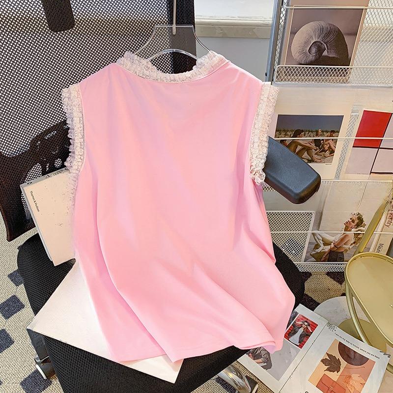 Women's Summer Fashion New Loose Chic Chic Lace Lace Vest Top